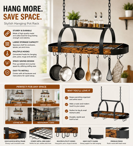 Hanging pot rack - hanging, hanger
