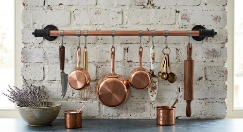 Iron copper hanging pan - hanging,