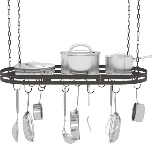Black metal hanging pot - 33”,