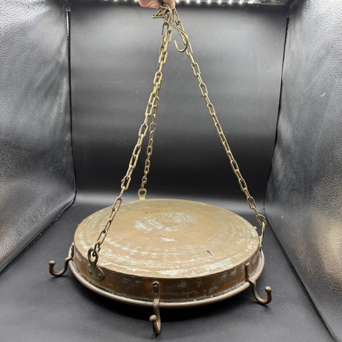 Copper round hanging pot - round,
